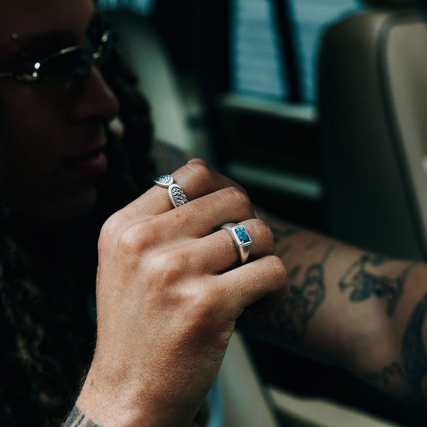 Serge Denimes Silver Blue Jasper Ring