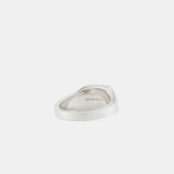 Serge Denimes Silver Brushed Cushion Ring