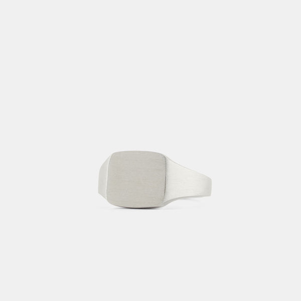 Serge Denimes Silver Brushed Cushion Ring