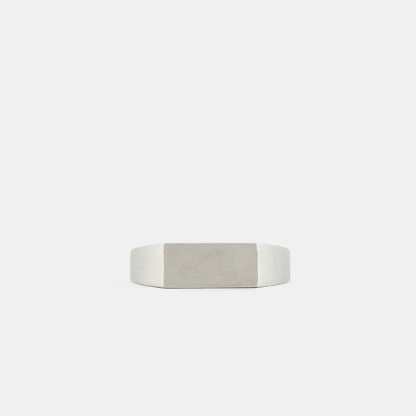 serge denimes Silver Brushed Rectangle Ring