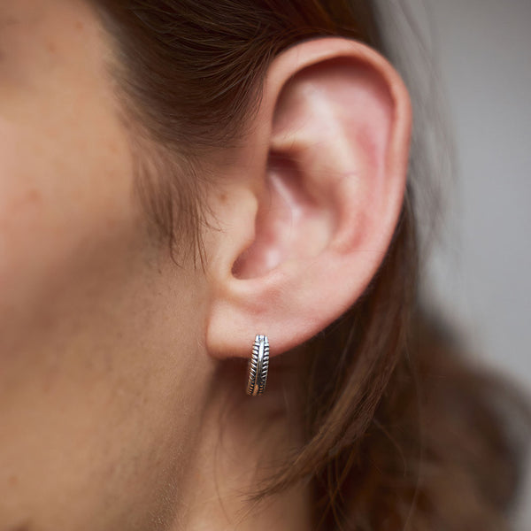 Serge Denimes Silver Cable Hoop Earring