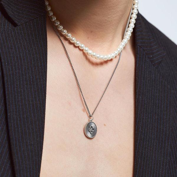 Serge Denimes Silver Clover Necklace