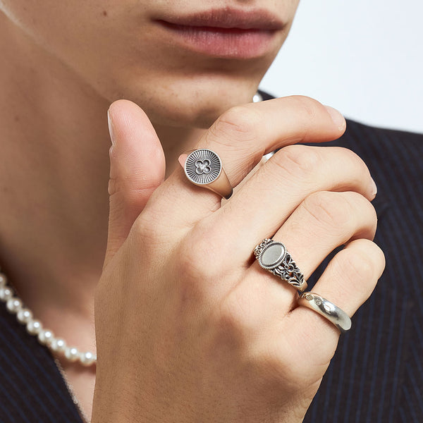 Serge Denimes Silver Clover Ring
