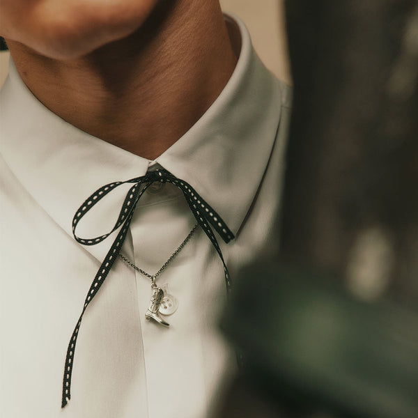 Serge Denimes Silver Cowboy Boot Necklace