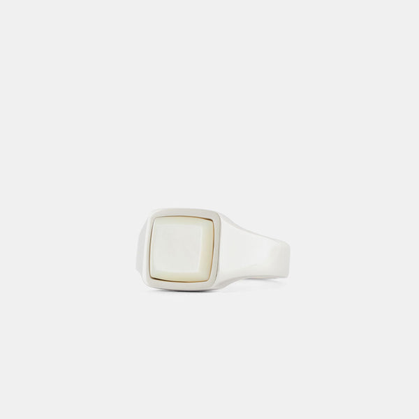 Serge Denimes Silver Cushion Mother Of Pearl Ring