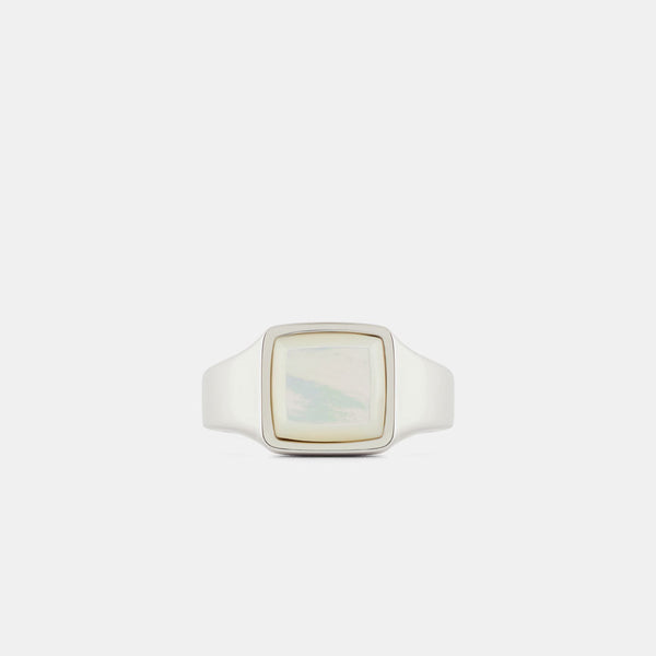 serge denimes Silver Cushion Mother of Pearl Ring