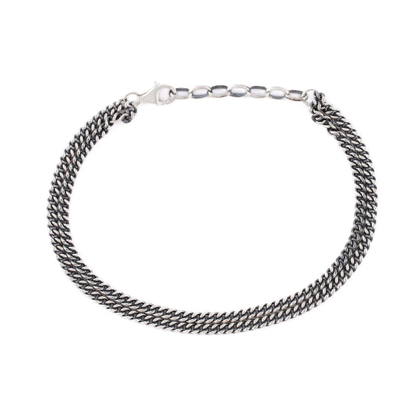 Serge Denimes Silver Double Curb Bracelet