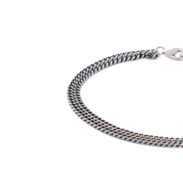 Serge Denimes Silver Double Curb Bracelet