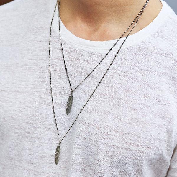 Serge Denimes Silver Ethereal Feather Necklace