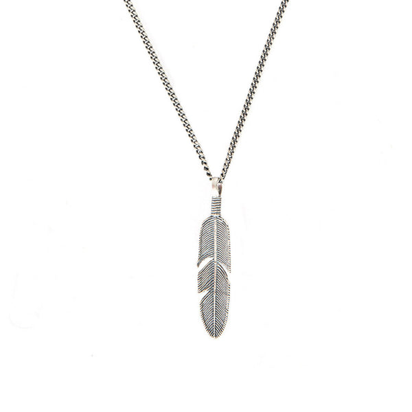 serge denimes Silver Ethereal Feather Necklace