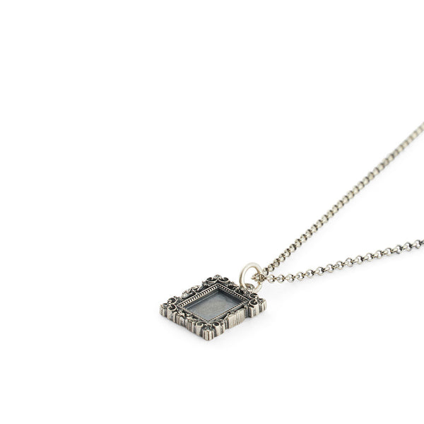 Serge Denimes Silver Frame Necklace