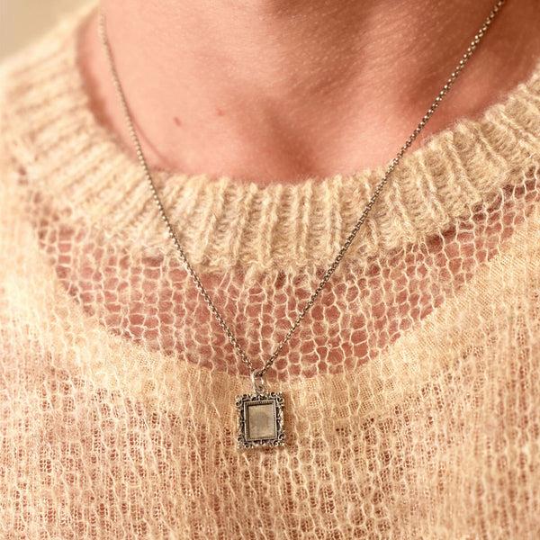 Serge Denimes Silver Frame Necklace