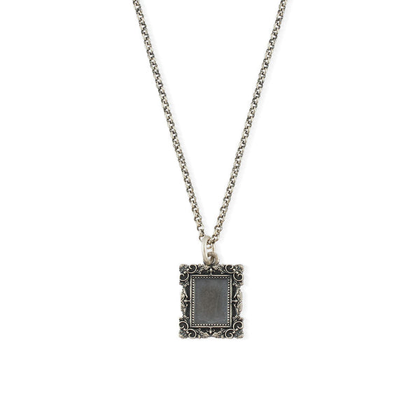 serge denimes Silver Frame Necklace
