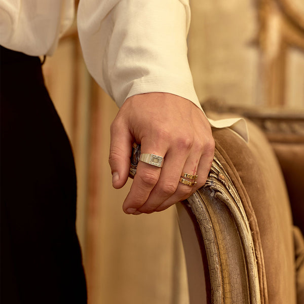 Serge Denimes Silver Frame Ring