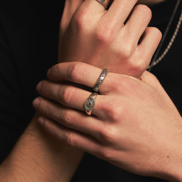 Serge Denimes Silver Frieze Ring