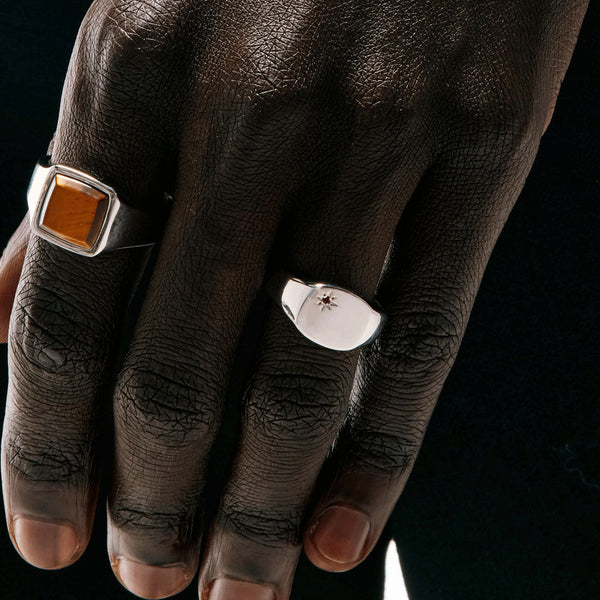 Serge Denimes Silver Garnet Birthstone Ring