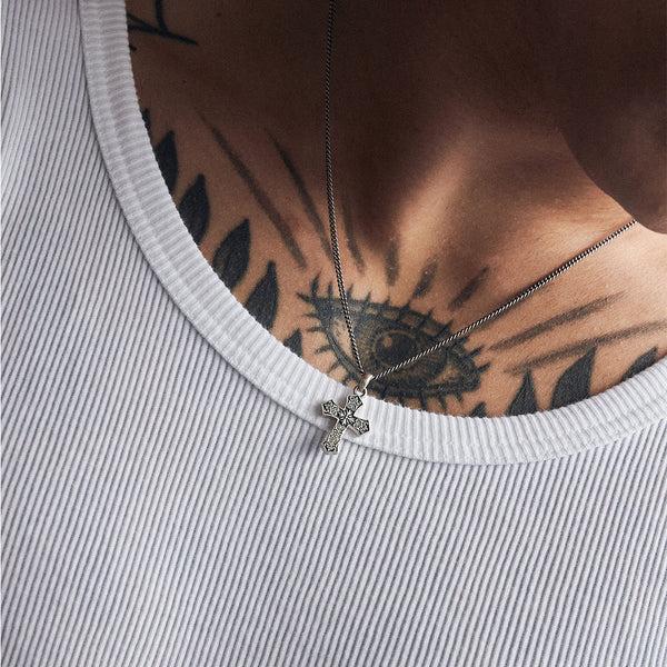 Serge Denimes Silver Gothic Cross Necklace