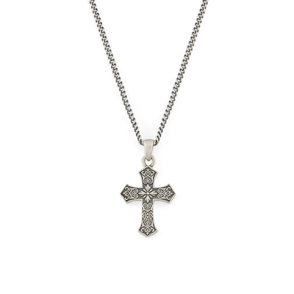 serge denimes Silver Gothic Cross Necklace
