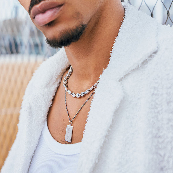Serge Denimes Silver Ingot Pendant Necklace
