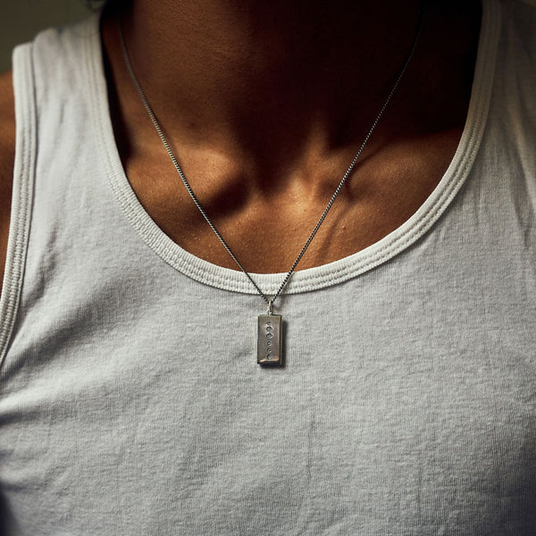 Serge Denimes Silver Ingot Pendant Necklace