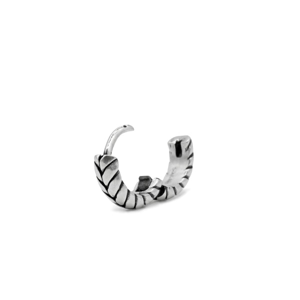 Serge Denimes Silver Laurel Hoop Earring
