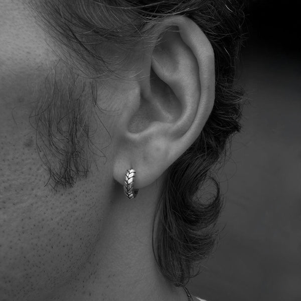 Serge Denimes Silver Laurel Hoop Earring
