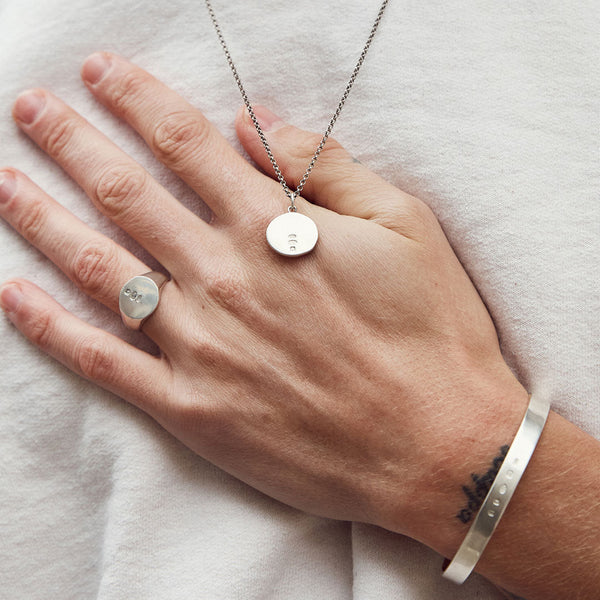 Serge Denimes Silver Minimal Hallmark Necklace