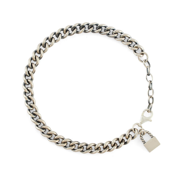 Serge Denimes Silver Padlock Bracelet