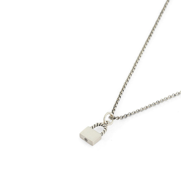 Serge Denimes Silver Padlock Necklace