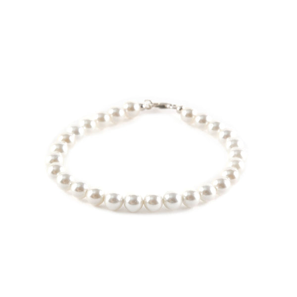 Serge Denimes Silver Pearl Bracelet