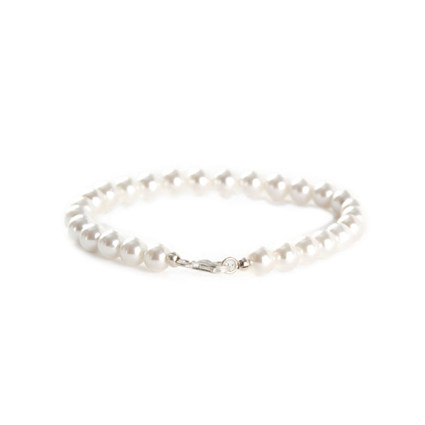 Serge Denimes Silver Pearl Bracelet