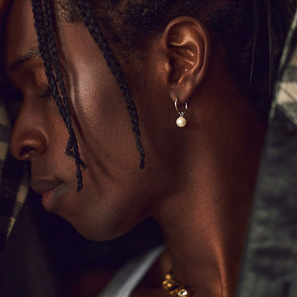 Serge Denimes Silver Pearl Drop Earring