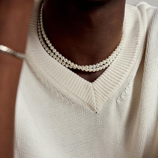 Serge Denimes Silver Pearl Necklace