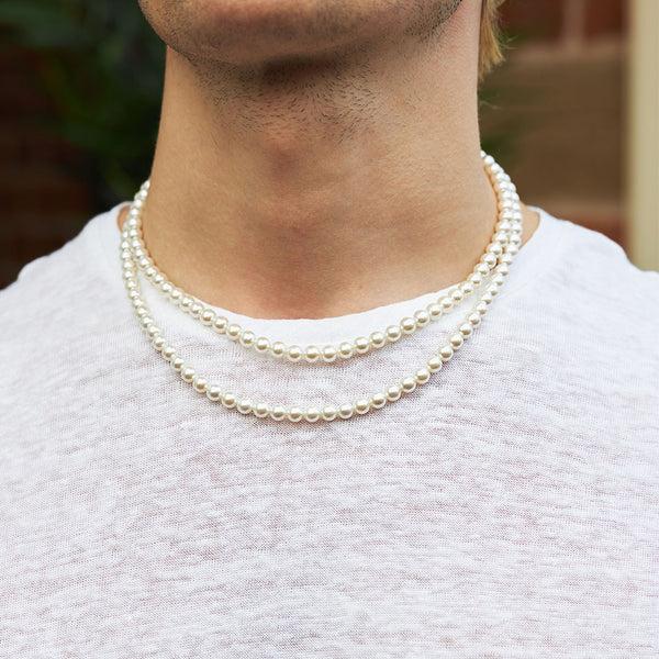Serge Denimes Silver Pearl Necklace