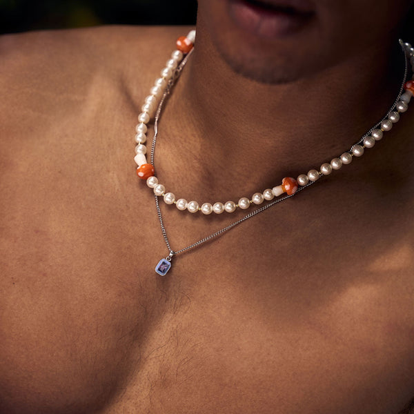 Serge Denimes Silver Purple Blush Necklace
