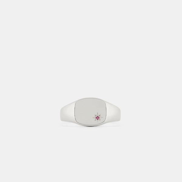 serge denimes Silver Ruby Birthstone Ring