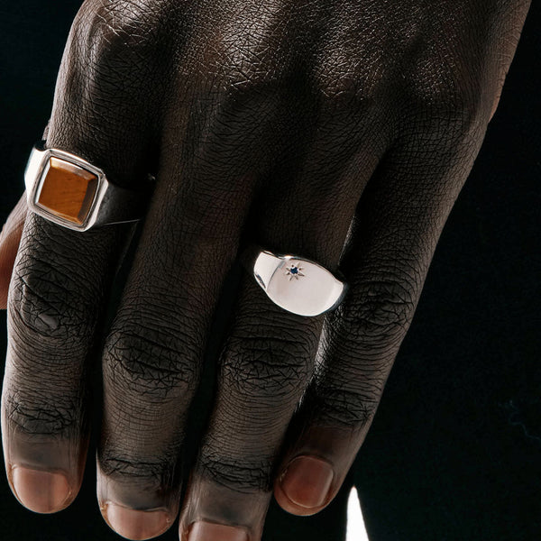 Serge Denimes Silver Sapphire Birthstone Ring