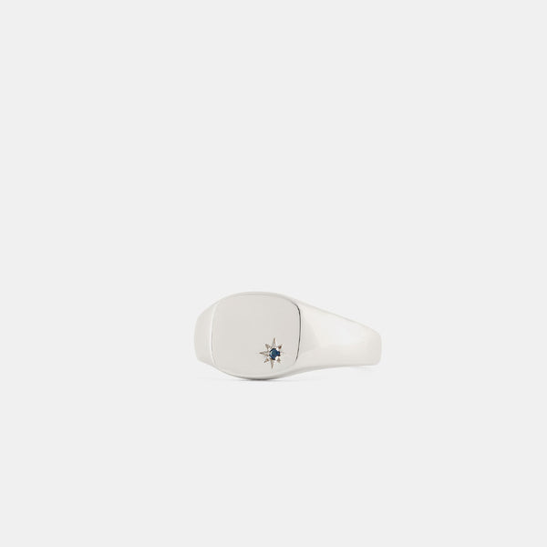 Serge Denimes Silver Sapphire Birthstone Ring
