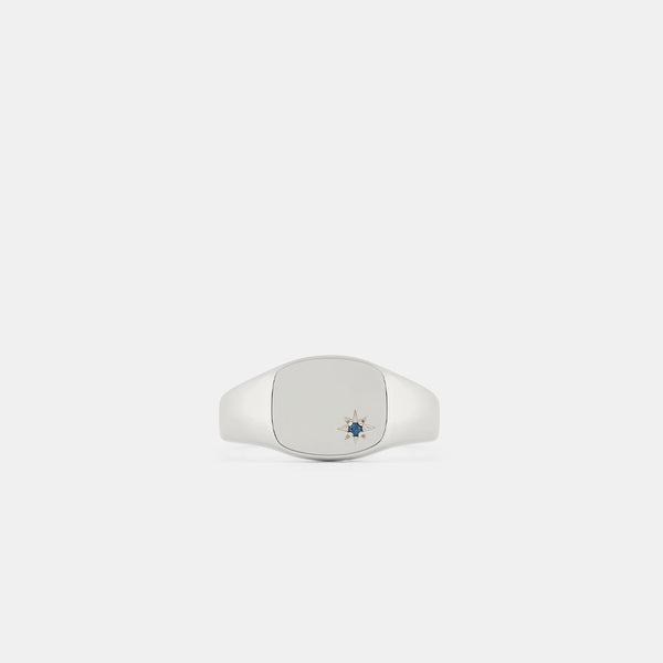 serge denimes Silver Sapphire Birthstone Ring