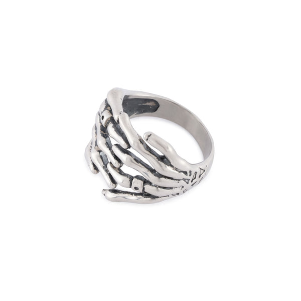 Serge Denimes Silver Skeleton Hands Ring