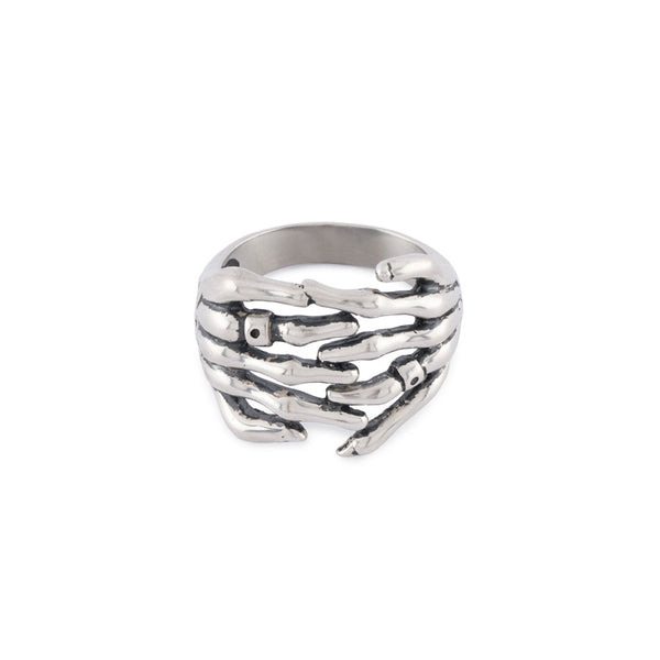 serge denimes Silver Skeleton Hands Ring