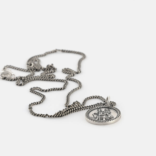 Serge Denimes Silver St Christopher Necklace