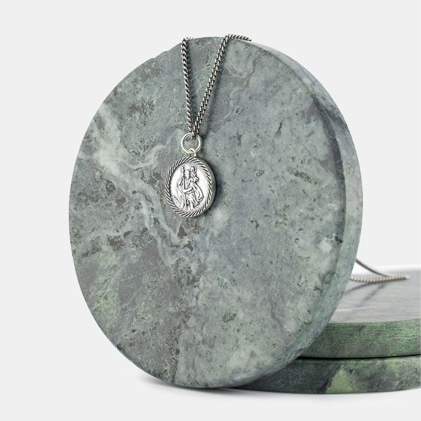 Serge Denimes Silver St Christopher Necklace