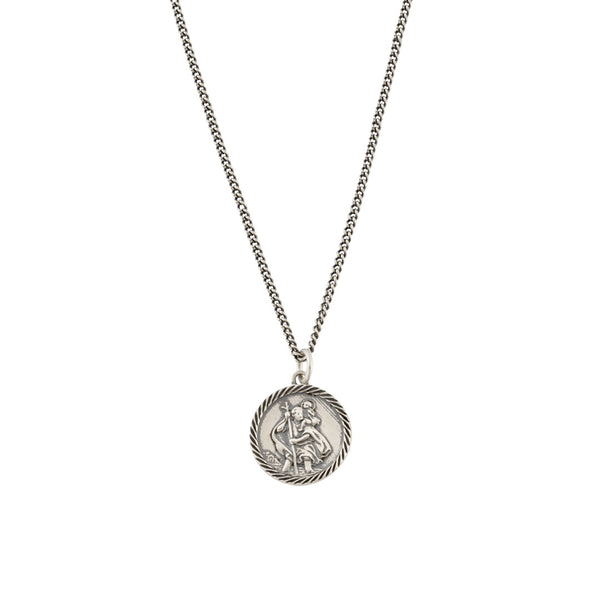 serge denimes Silver St Christopher Necklace