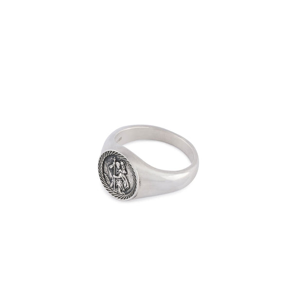 Serge Denimes Silver St Christopher Ring