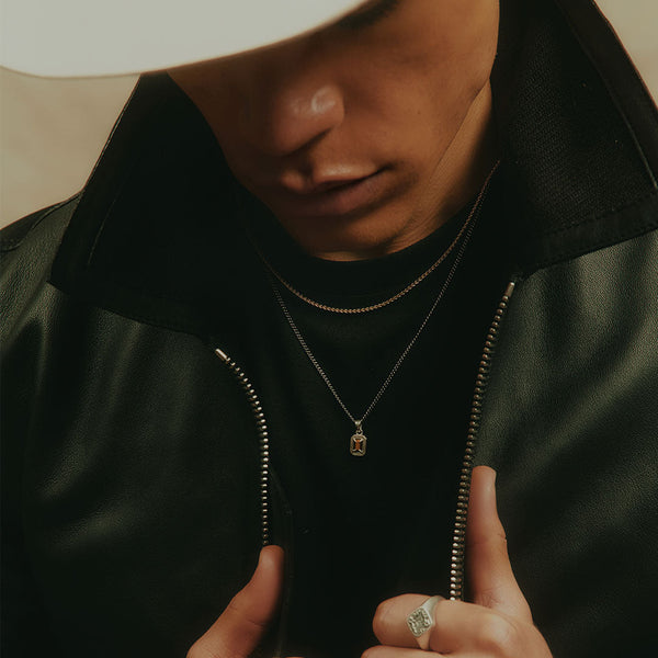 Serge Denimes Silver Tigers Eye Blush Necklace