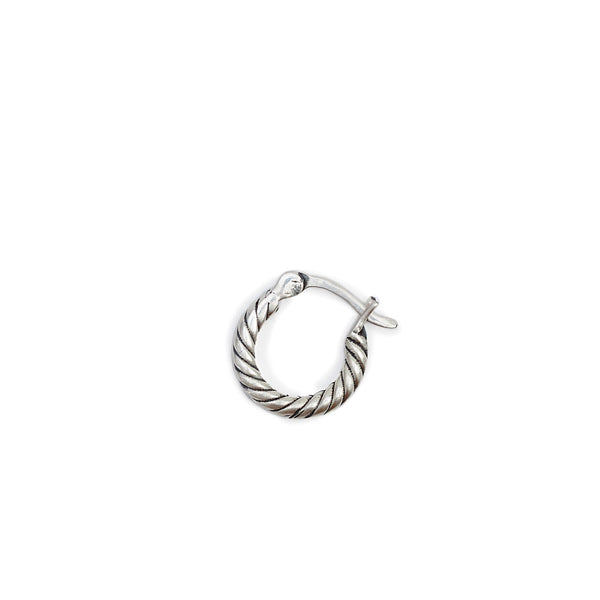 Serge Denimes Silver Twist Hoop Earring