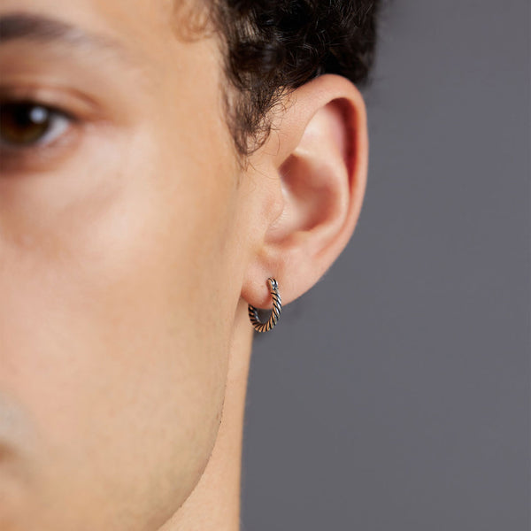 Serge Denimes Silver Twist Hoop Earring