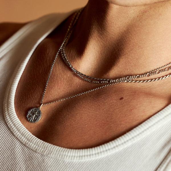 Serge Denimes Silver Vitruvian Man Necklace