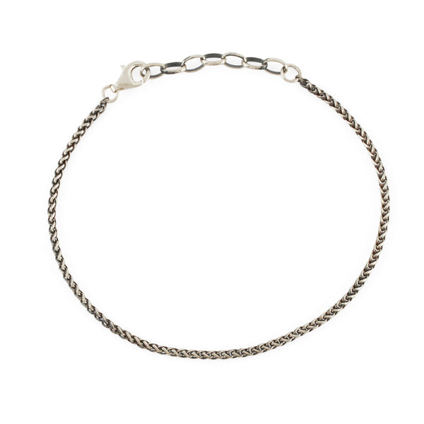 Serge Denimes Silver Wheat Chain Bracelet
